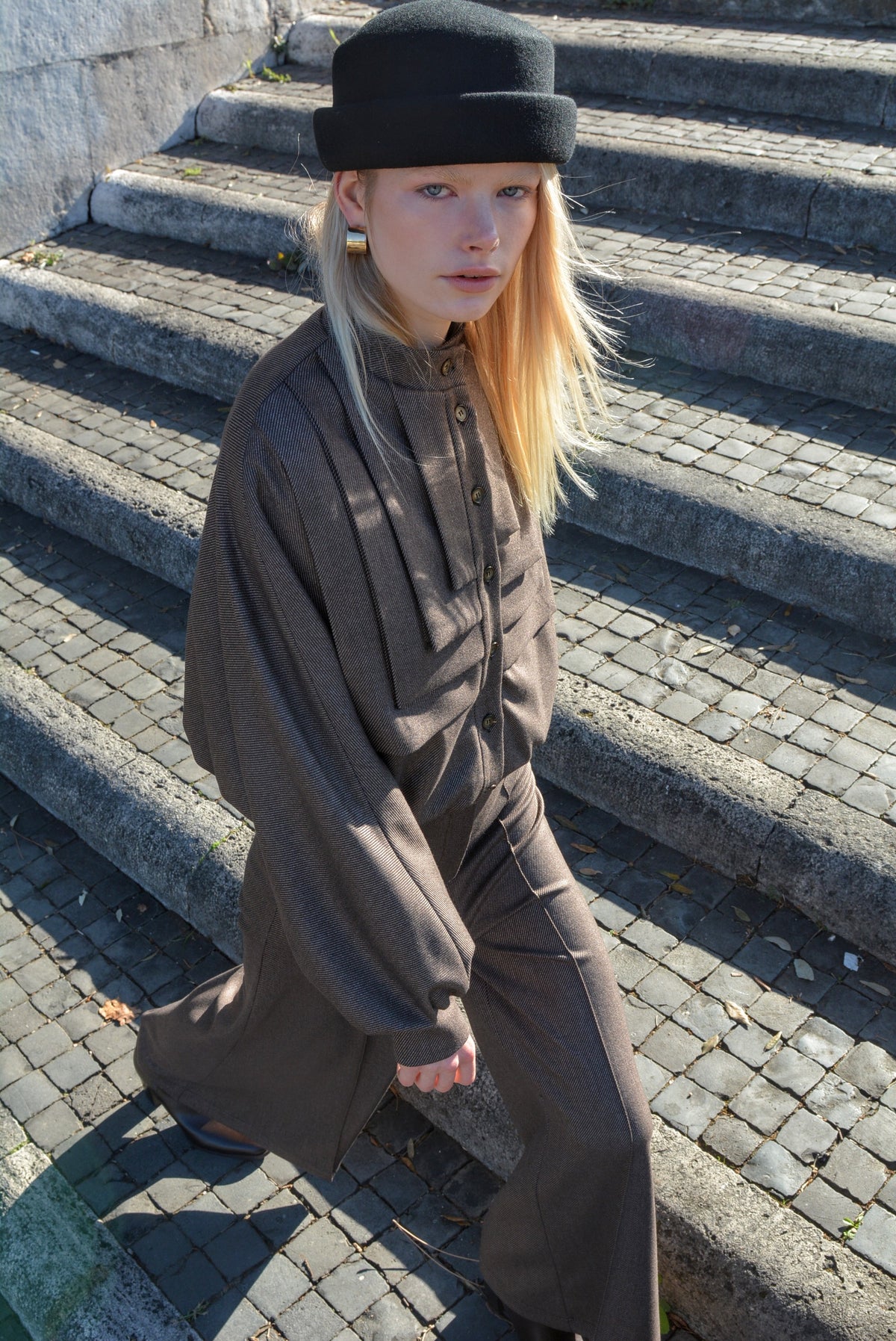 Pleats Bomber Cioccolato