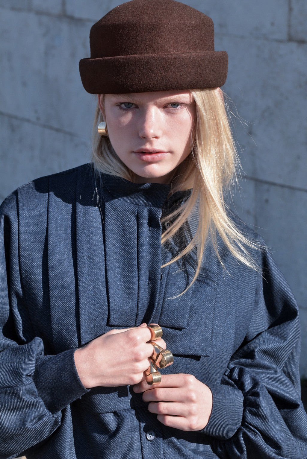Pleats Bomber Blu
