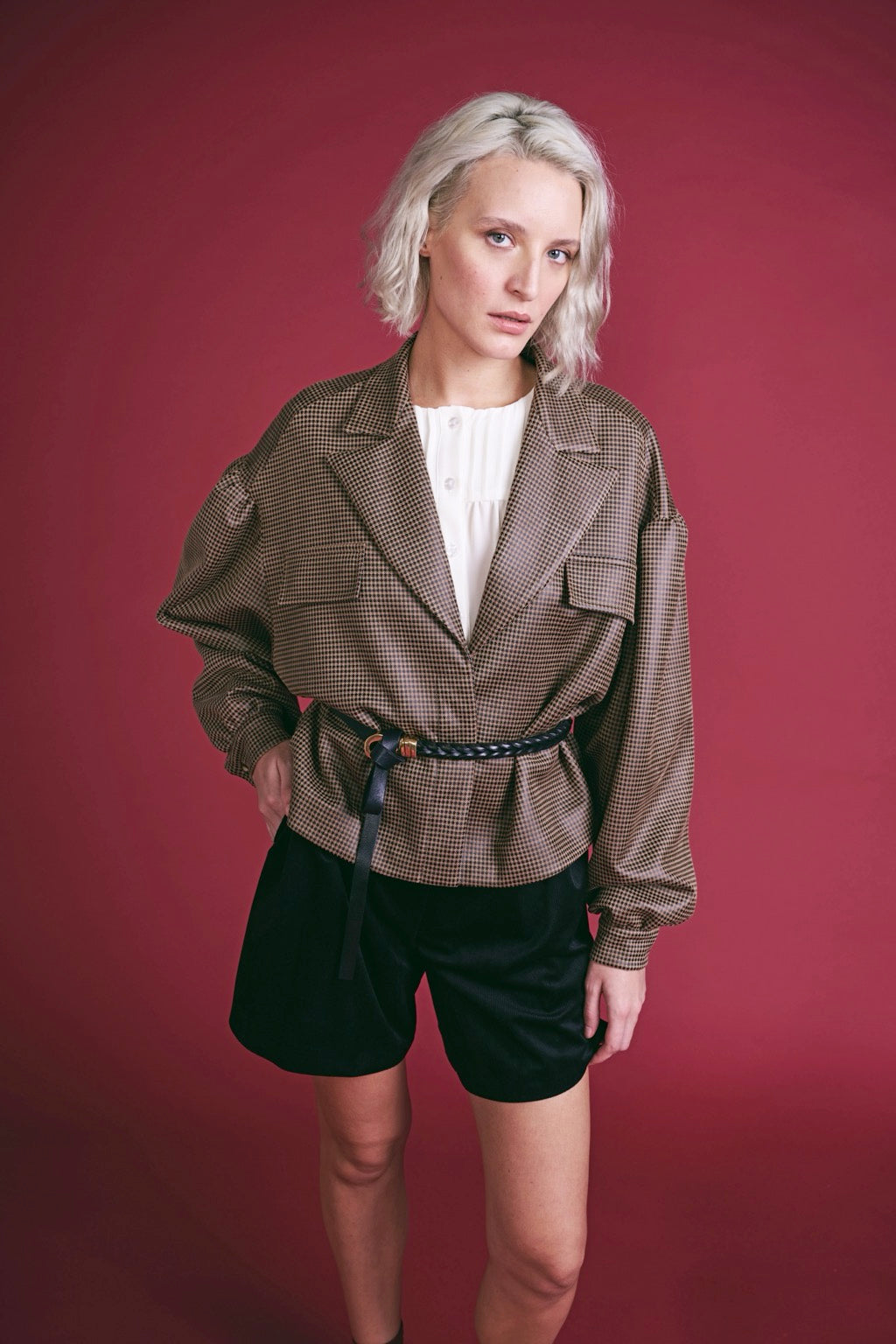 Giacca Bomber Pied de Poule