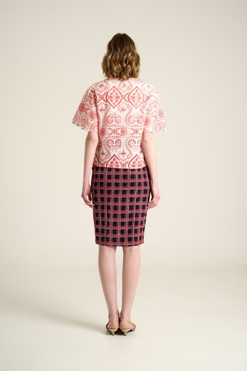 Blusa Sangallo Ricamo Rosso