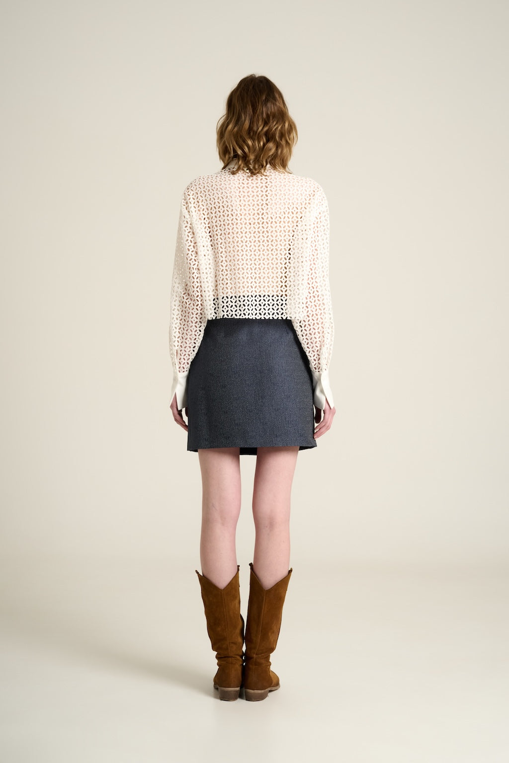 Crop Pleats Shirt Sangallo