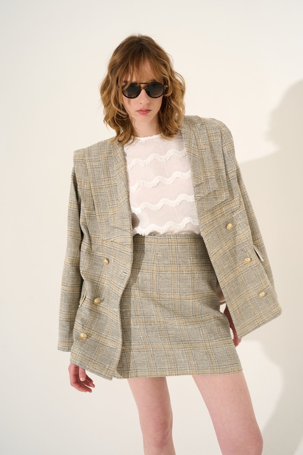 Pleats Blazer Ghiaccio