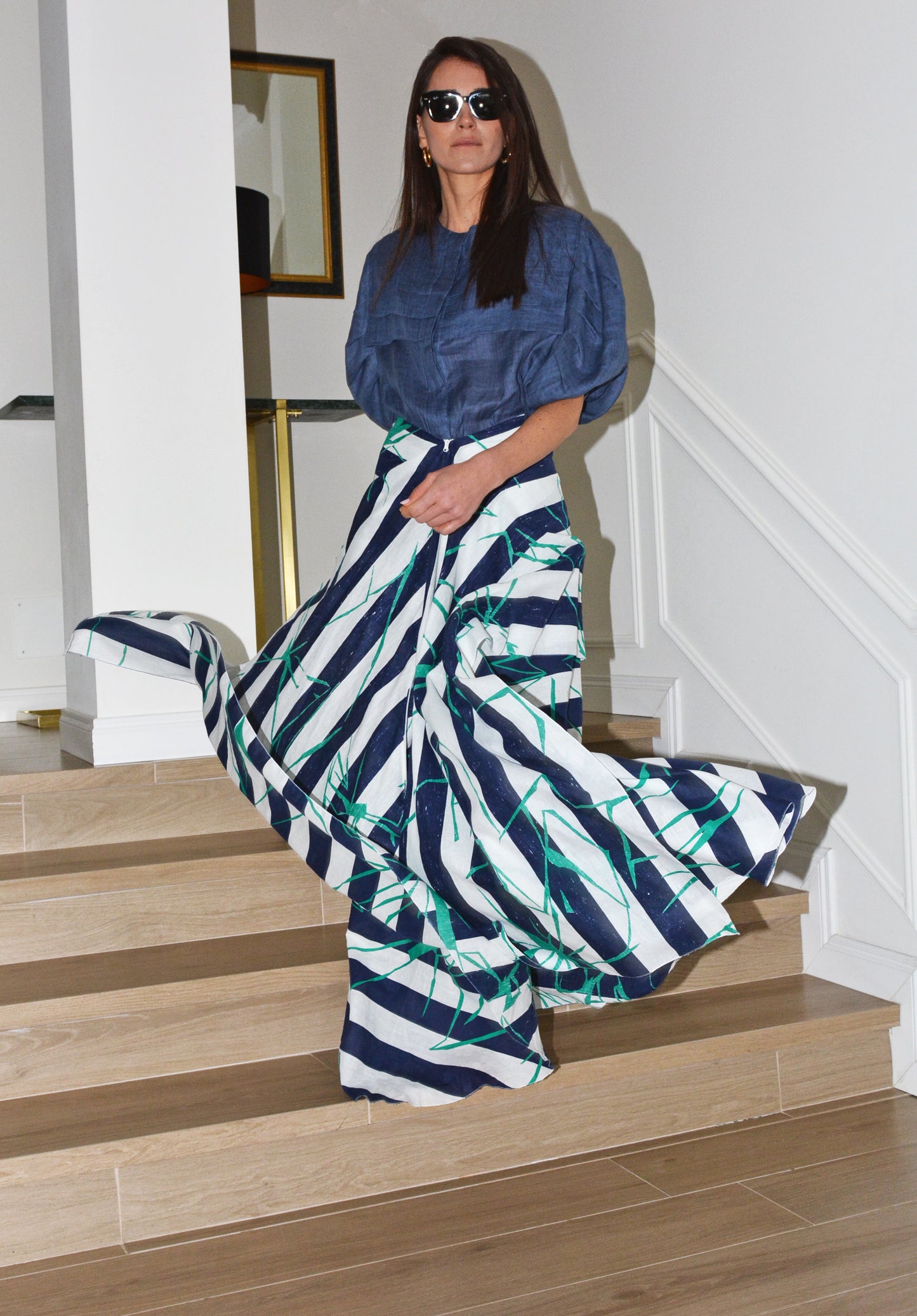 Blue Stripes Skirt