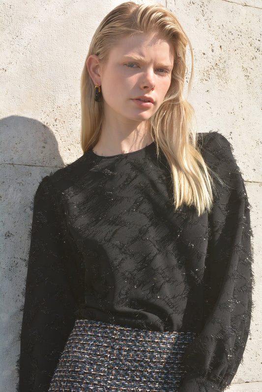 Fringes Blouse Nero