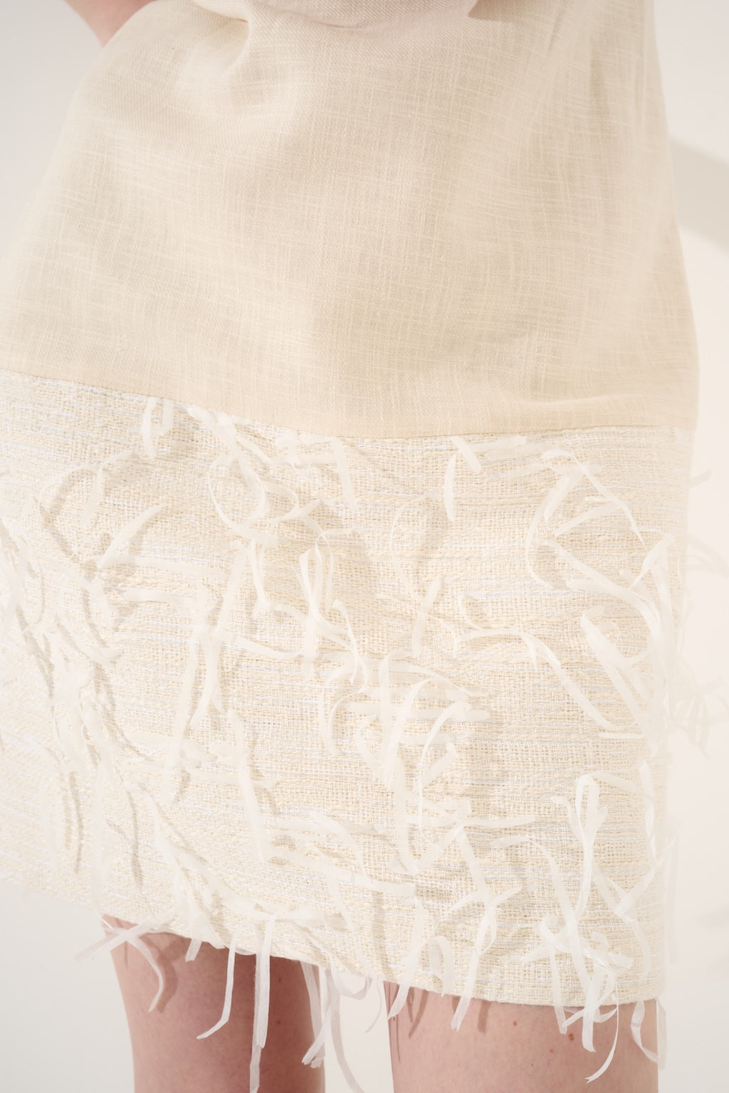 Mini Abito Frange Avorio