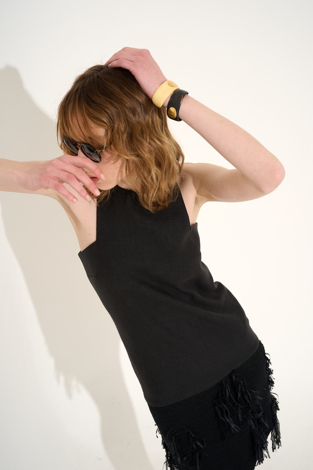 Mini Abito Frange Nero