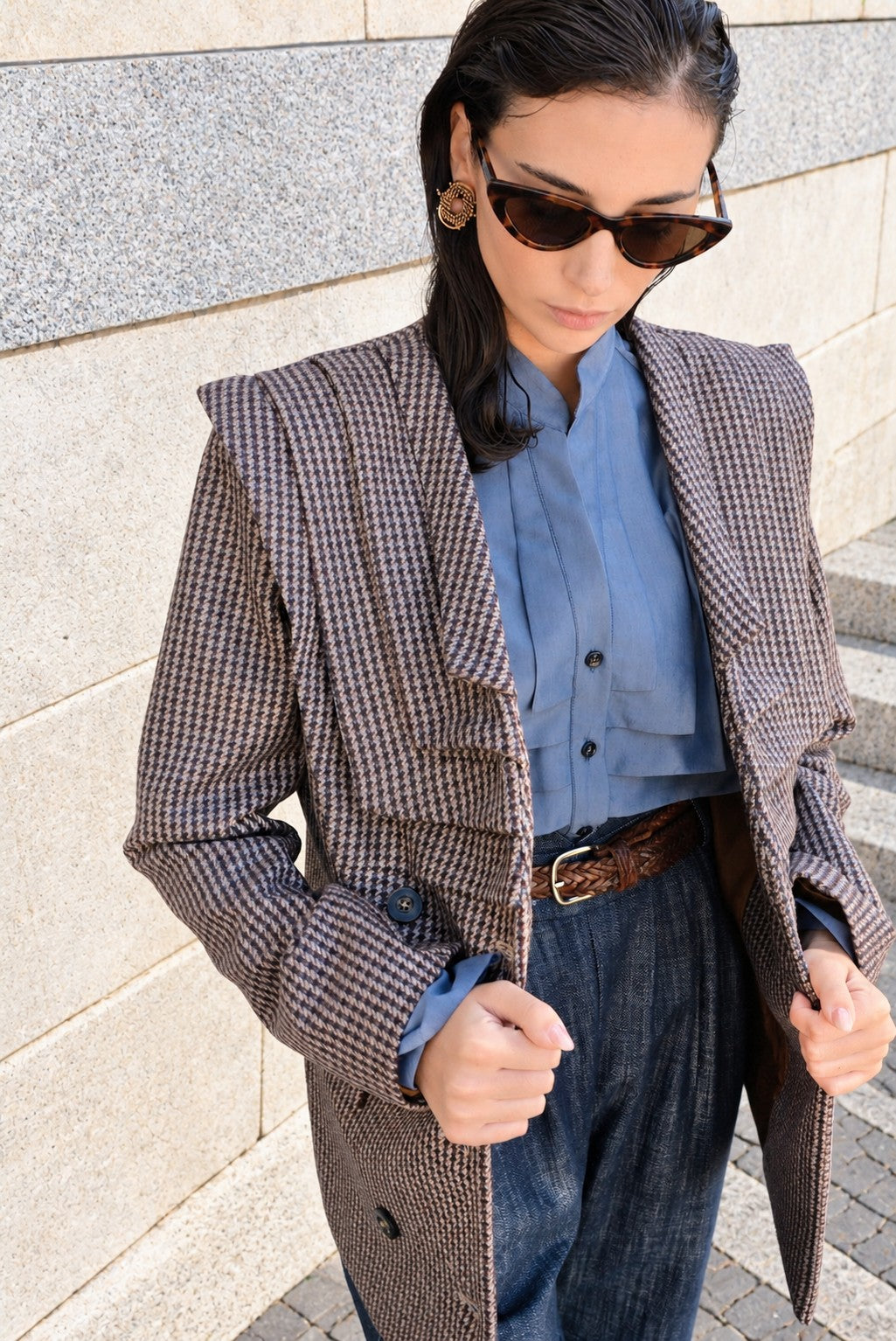Pleats Blazer Piedepoule