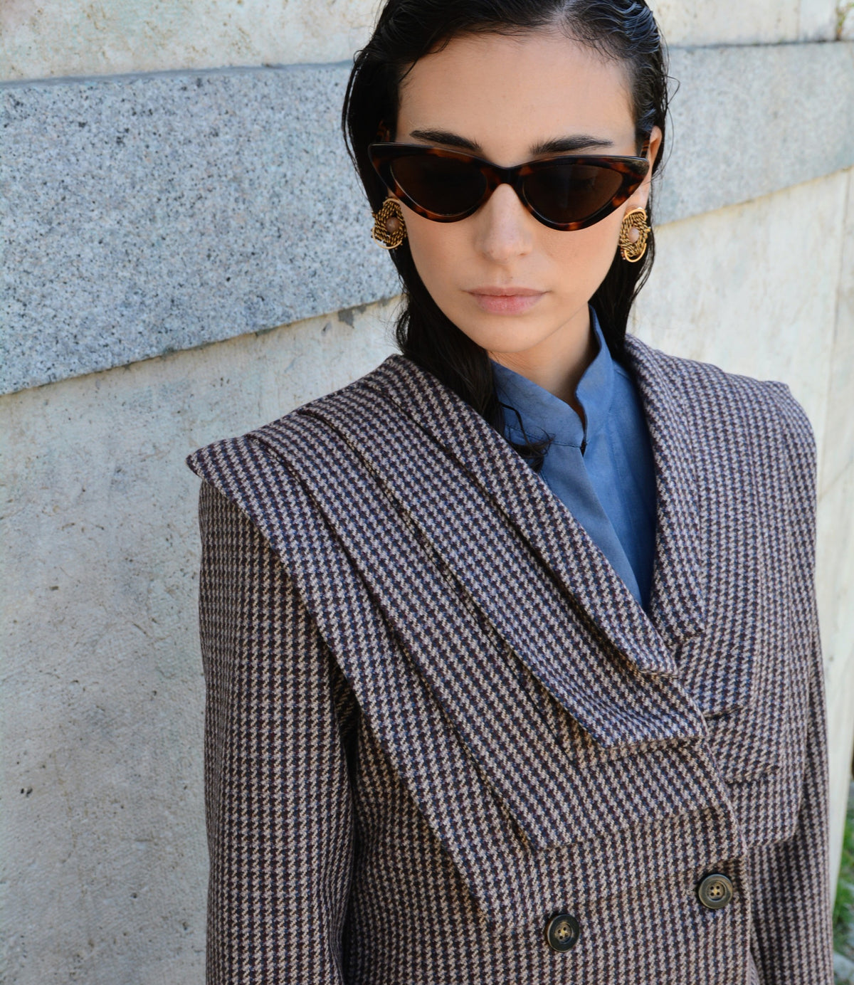 Pleats Blazer Piedepoule
