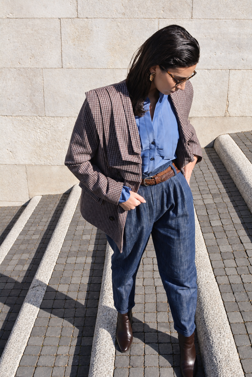Pleats Blazer Piedepoule