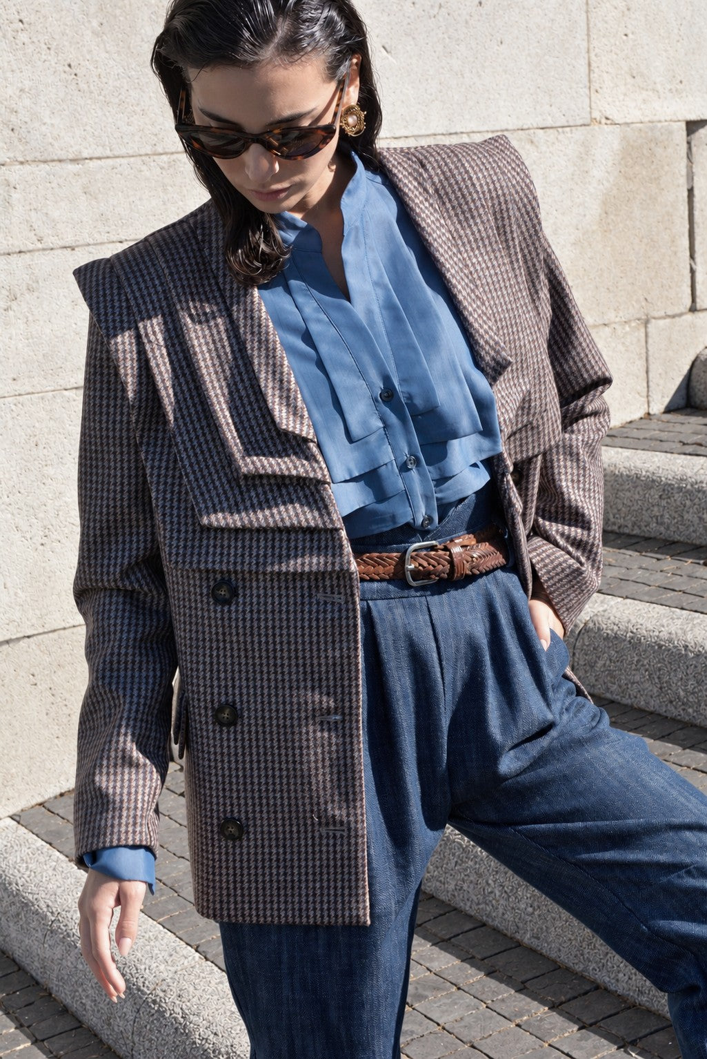 Pleats Blazer Piedepoule