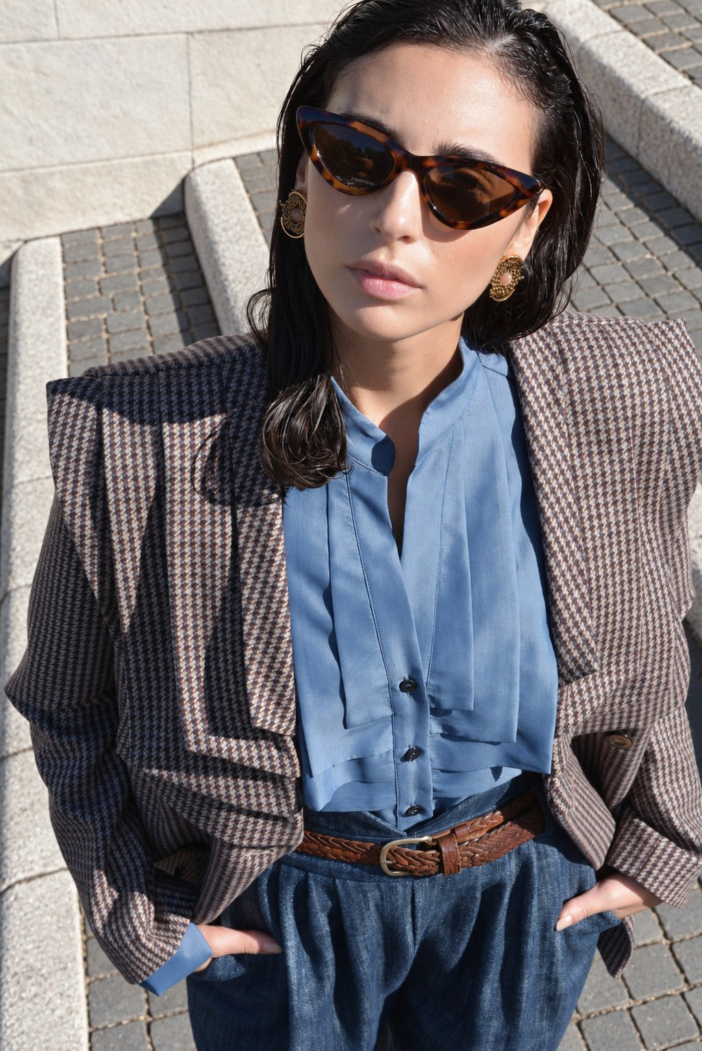 Pleats Blazer Piedepoule