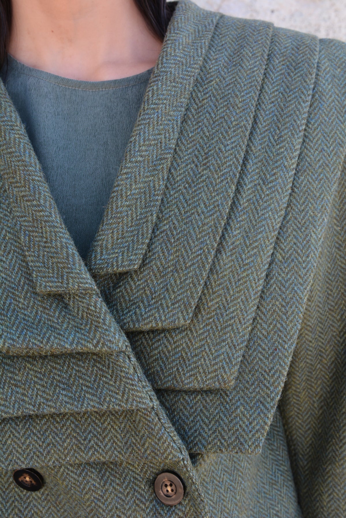 Pleats Blazer Green