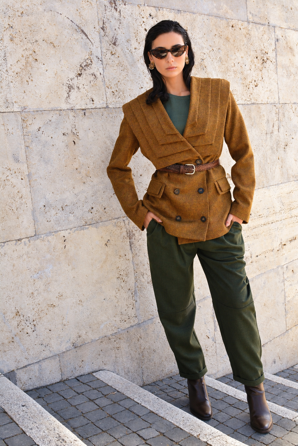 Pleats Blazer Tabacco