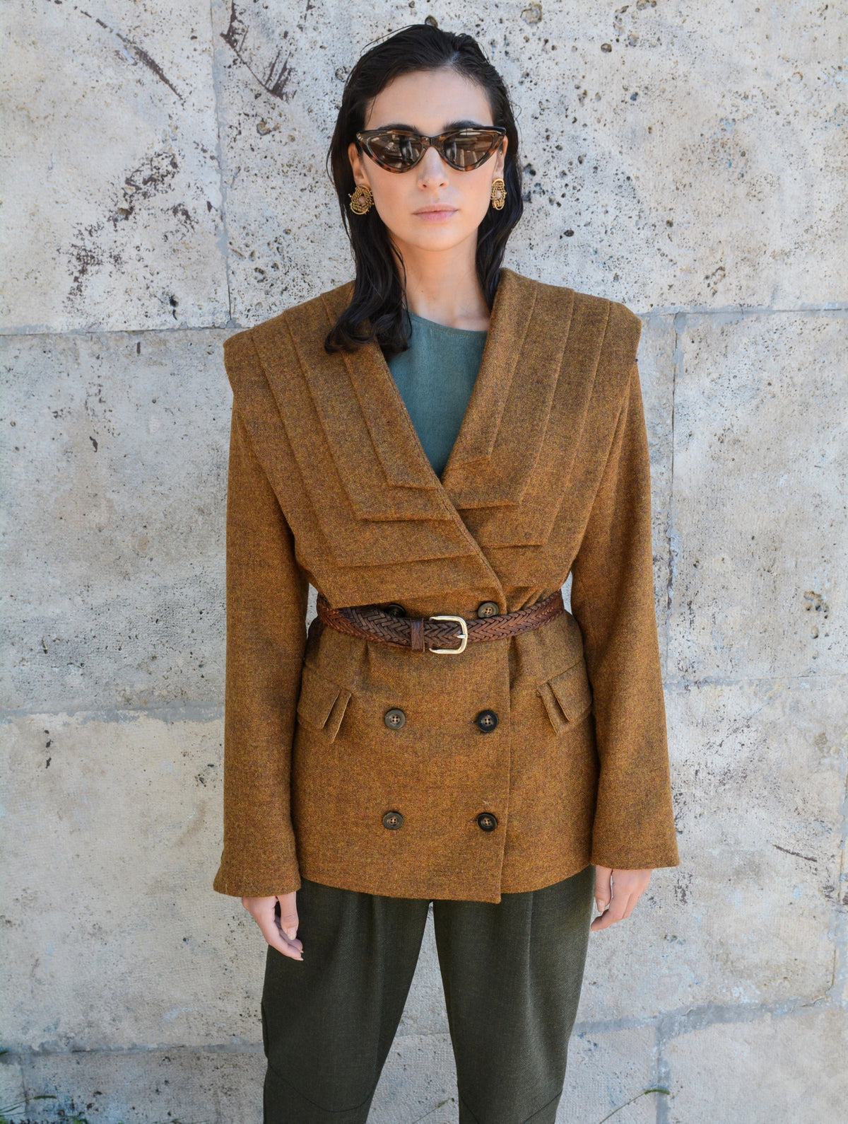 Pleats Blazer Tabacco