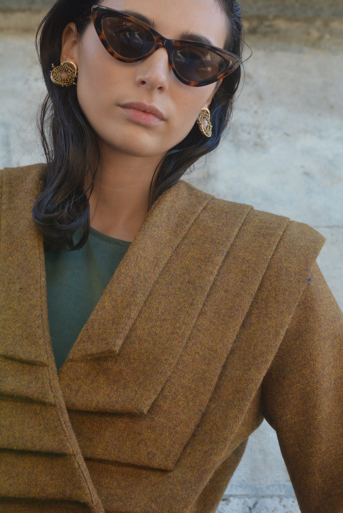 Pleats Blazer Tabacco