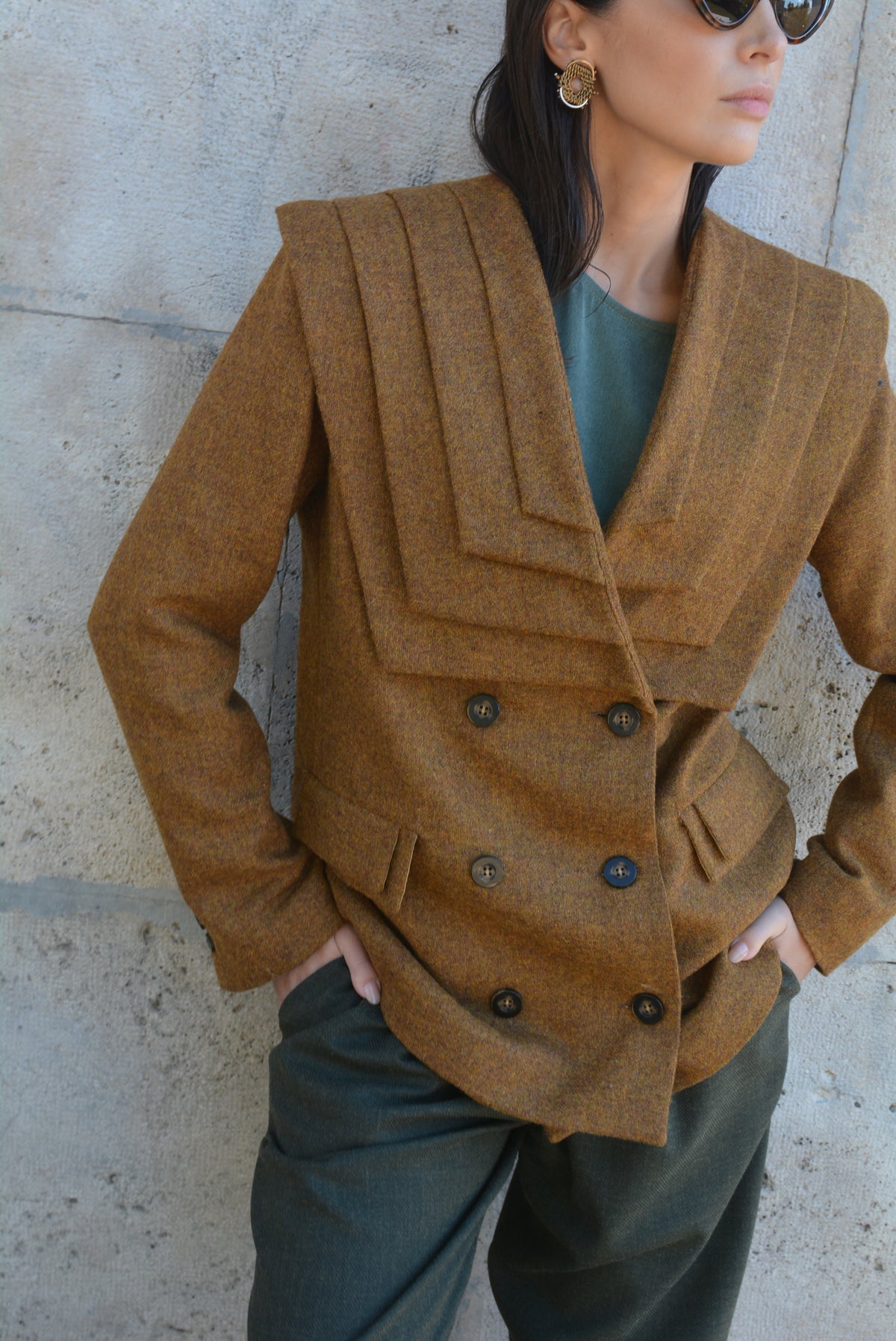 Pleats Blazer Tabacco