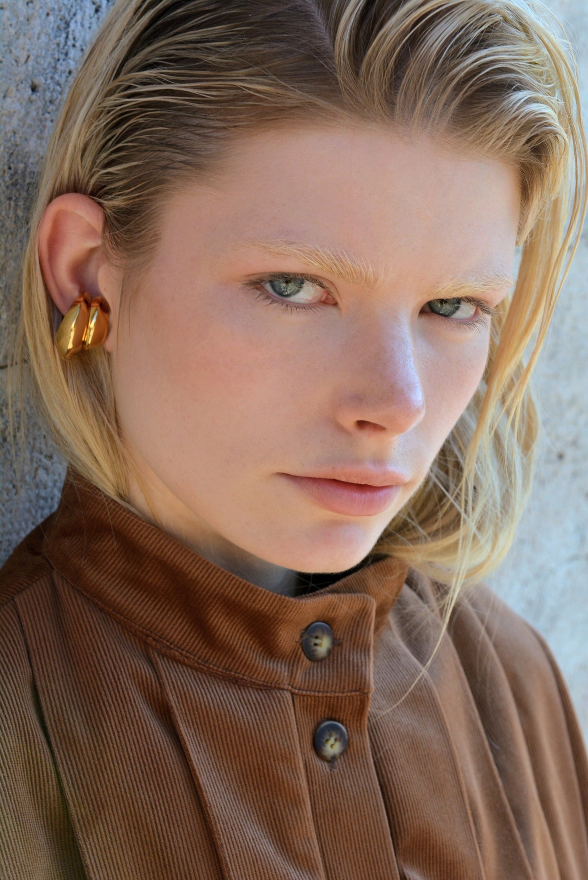 Pleats Bomber Velvet Cognac