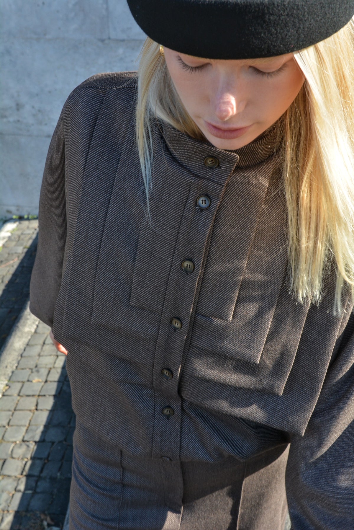 Pleats Bomber Cioccolato
