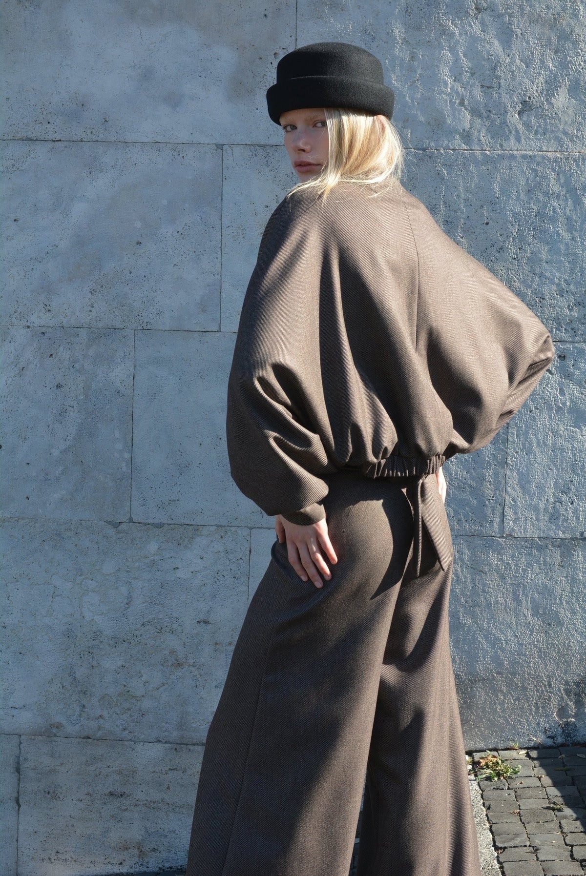 Pleats Bomber Cioccolato