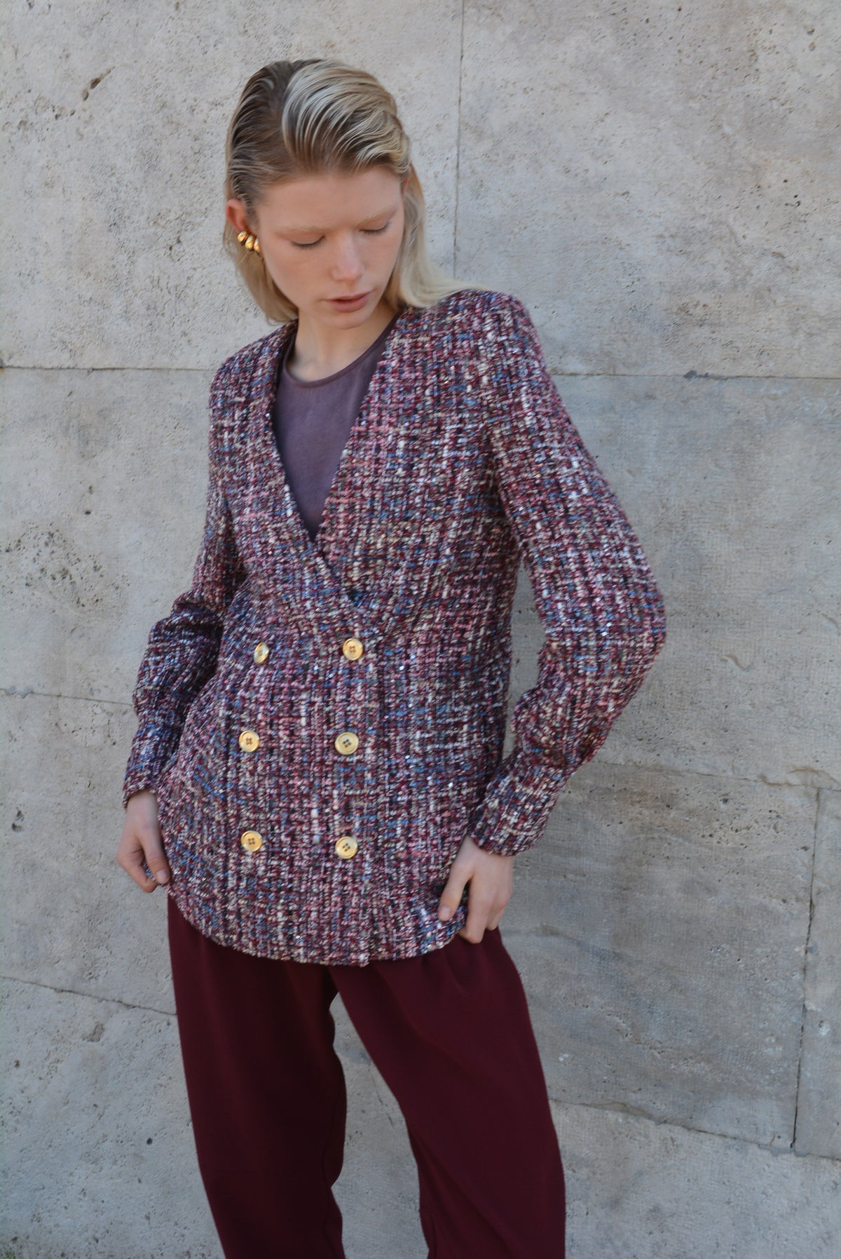 Blazer con Polsi Malva