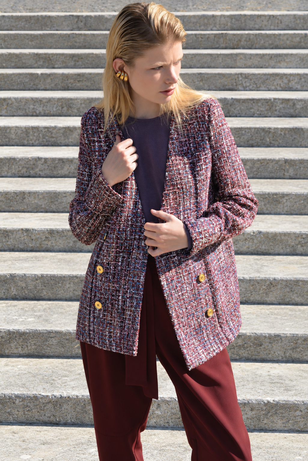Blazer con Polsi Malva