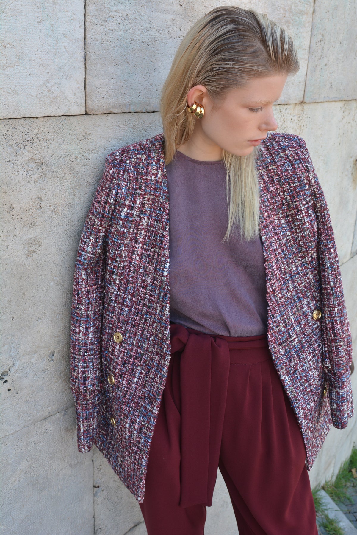 Blazer con Polsi Malva