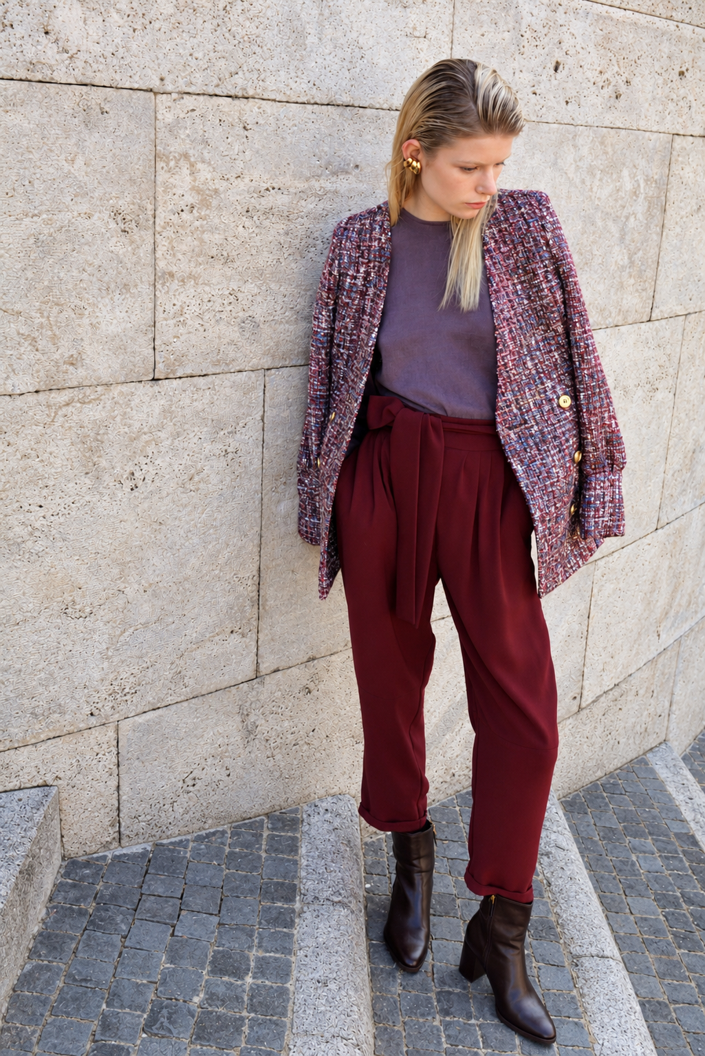 Blazer con Polsi Malva