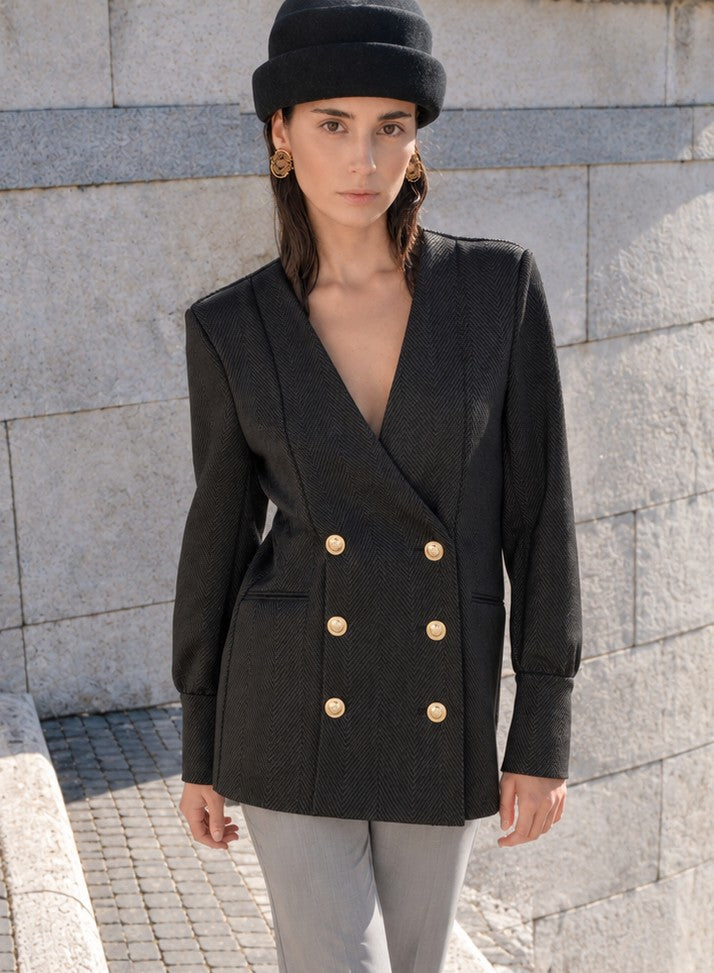 Blazer con polsi Black