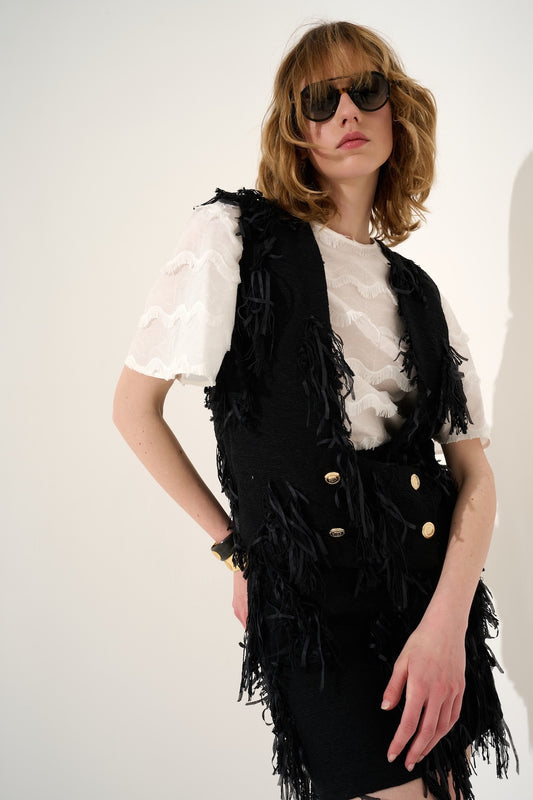 Gilet Frange Nero