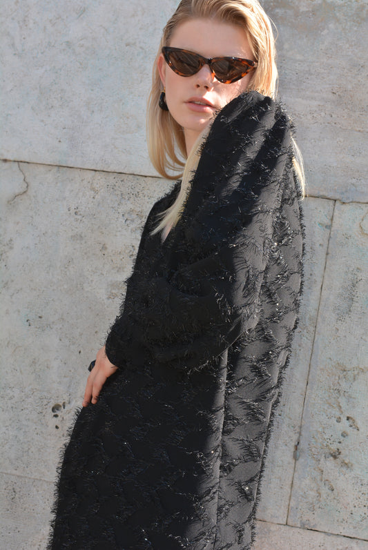 Fringes Dress nero