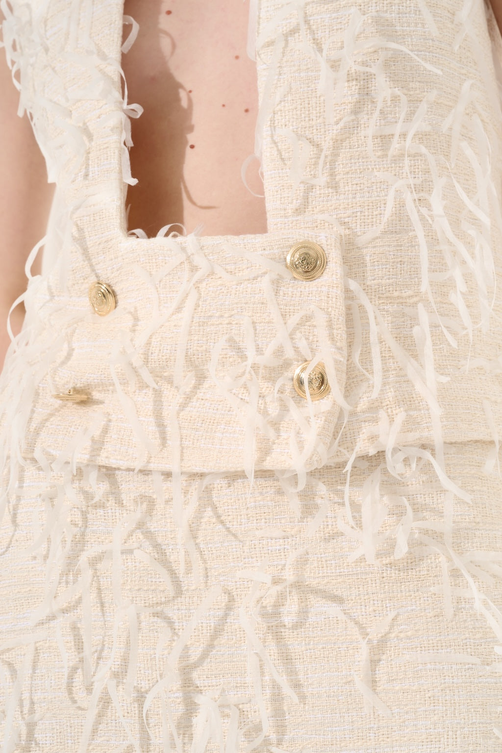 Gilet Frange Avorio