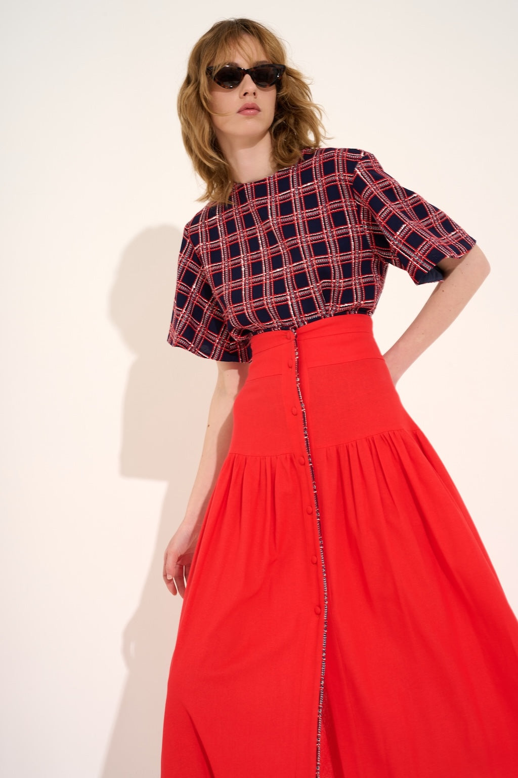 Blusa Jacquard a quadri