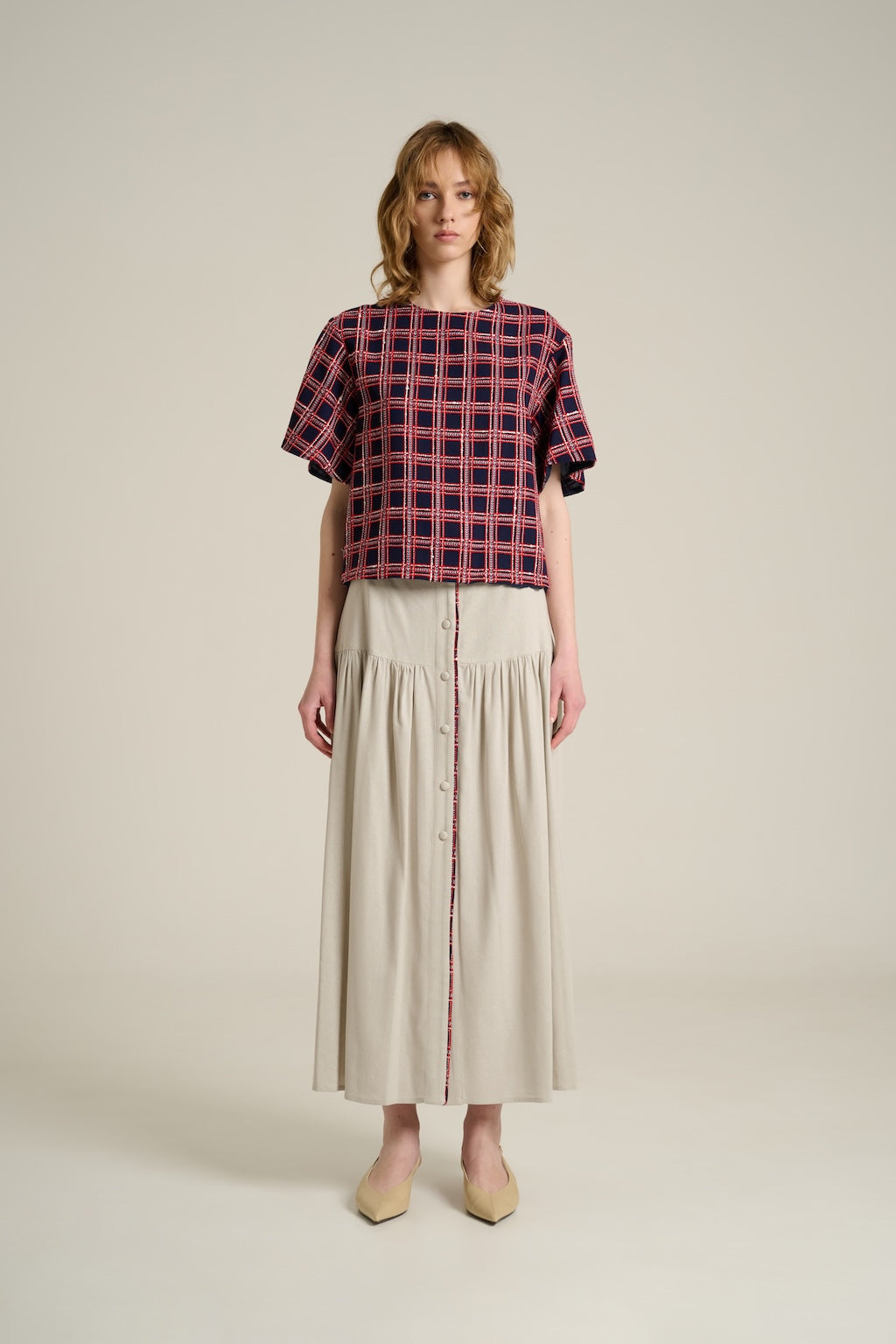 Blusa Jacquard a quadri