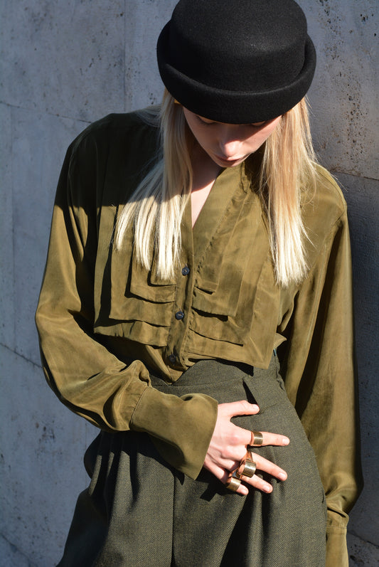 Pleats Shirt Oliva