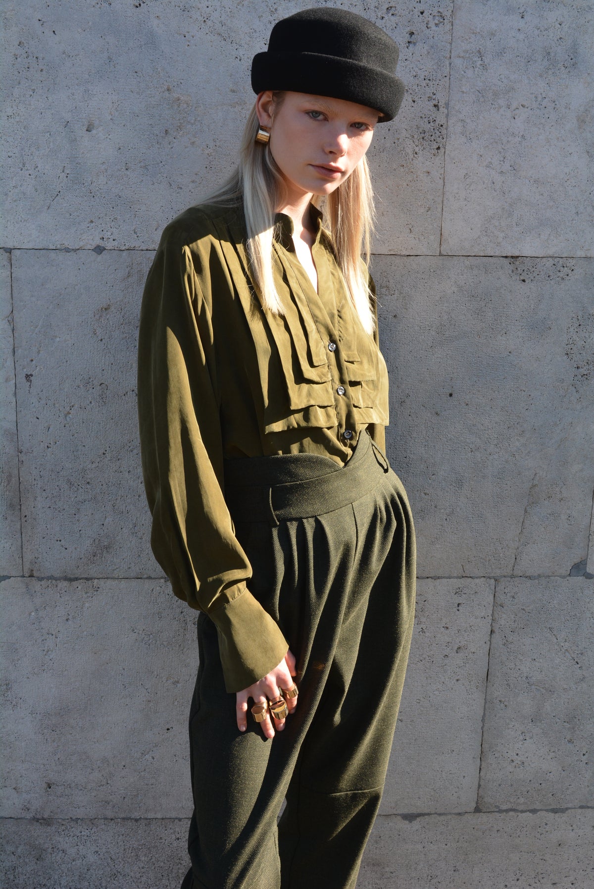 Pleats Shirt Oliva