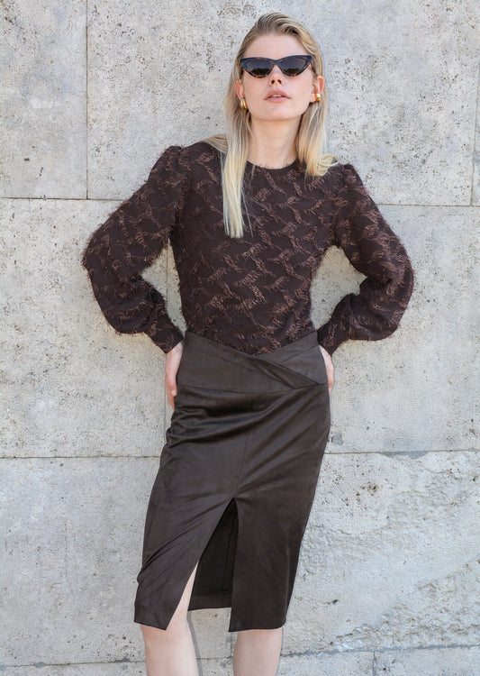 Suede Skirt Cioccolato