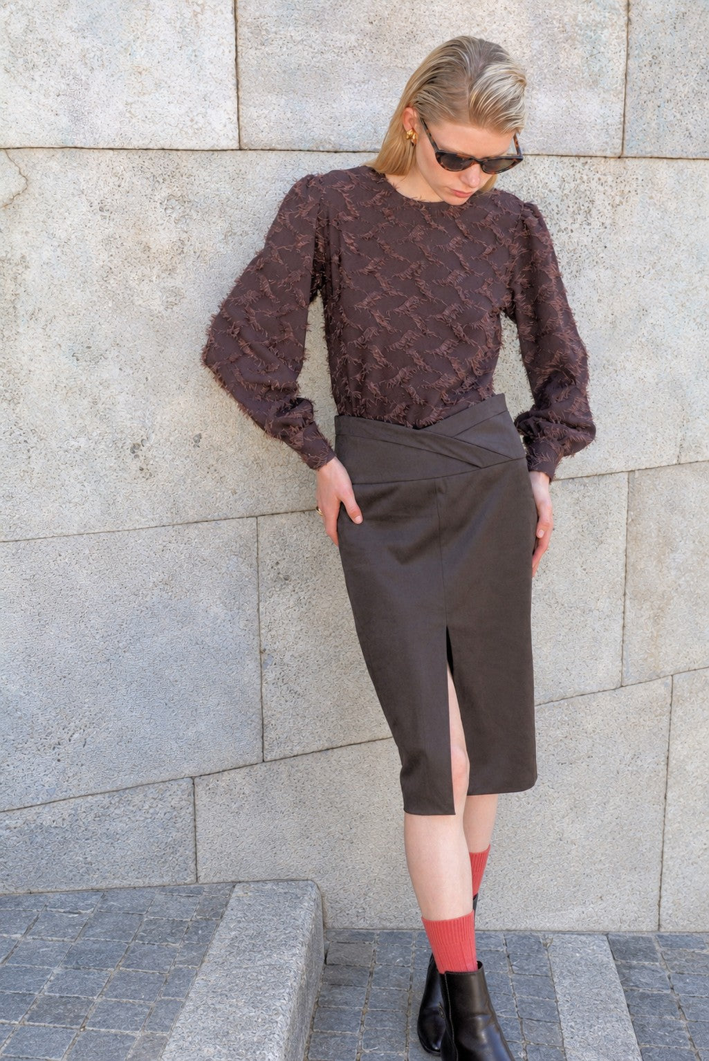 Suede Skirt Cioccolato