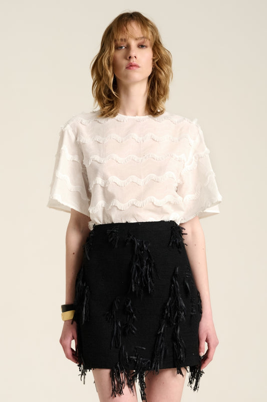 Blusa Bianca con frange