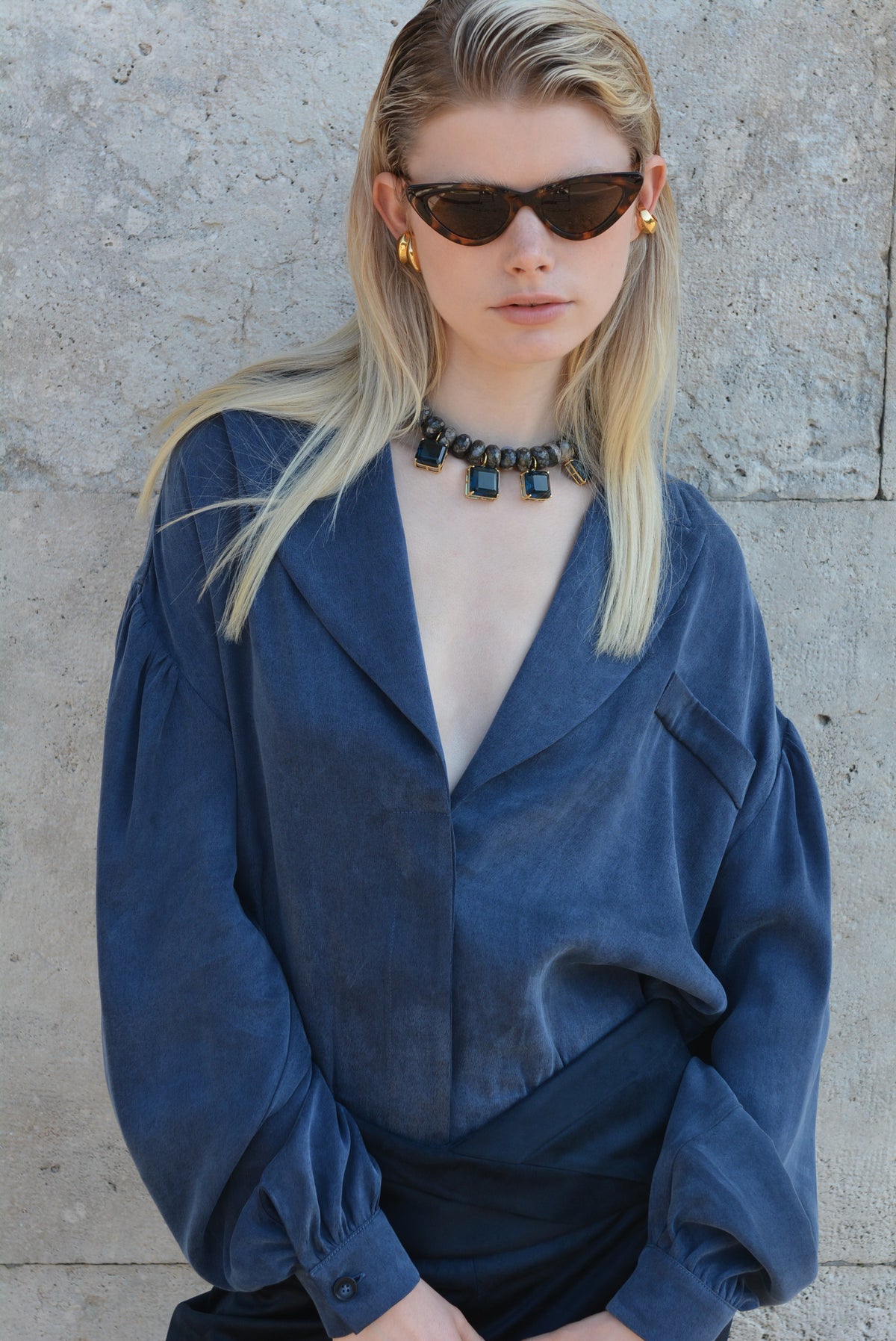 Suede Skirt Blue