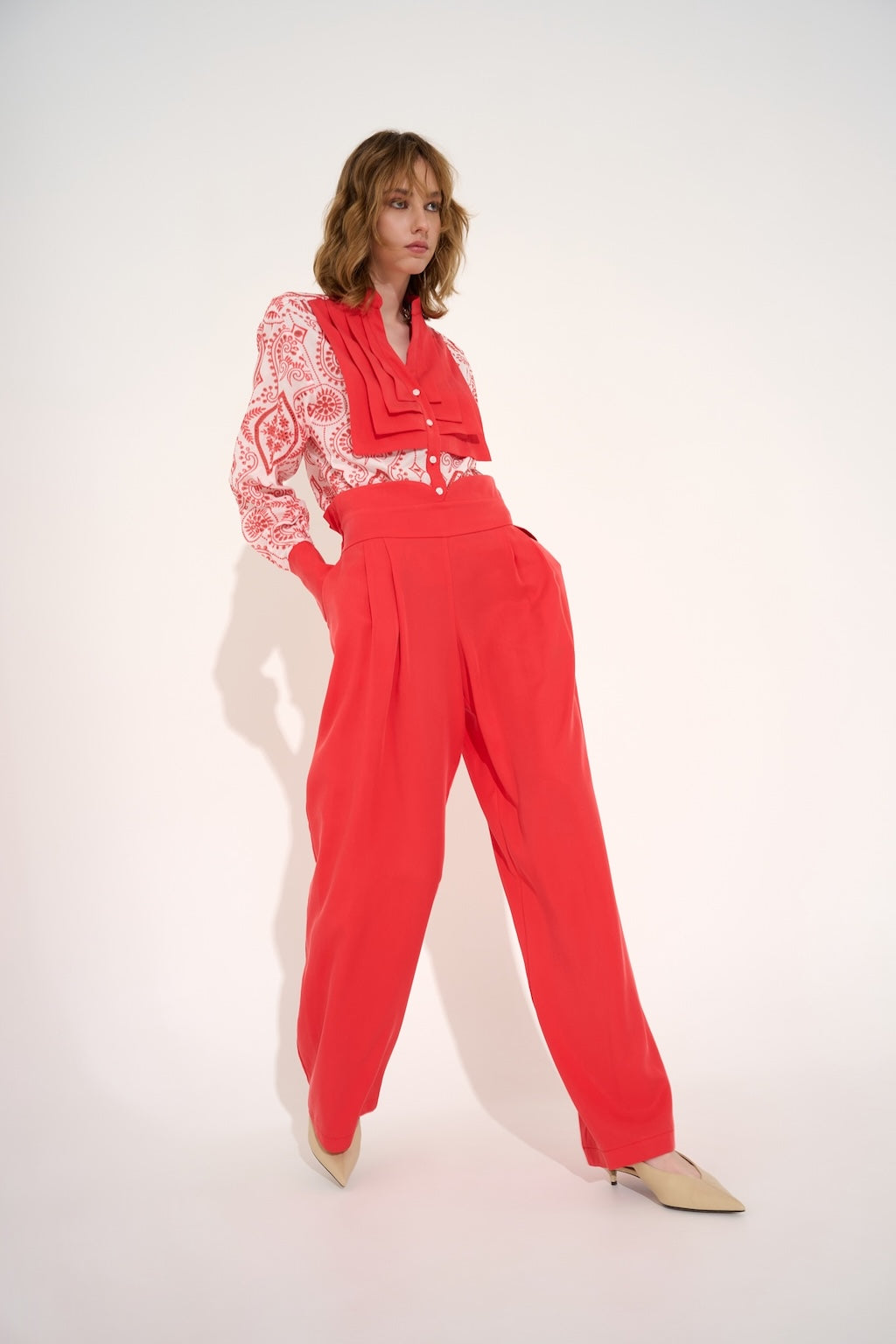 Pleats Shirt Corallo
