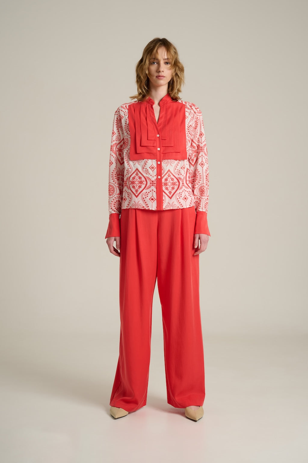 Pleats Shirt Corallo
