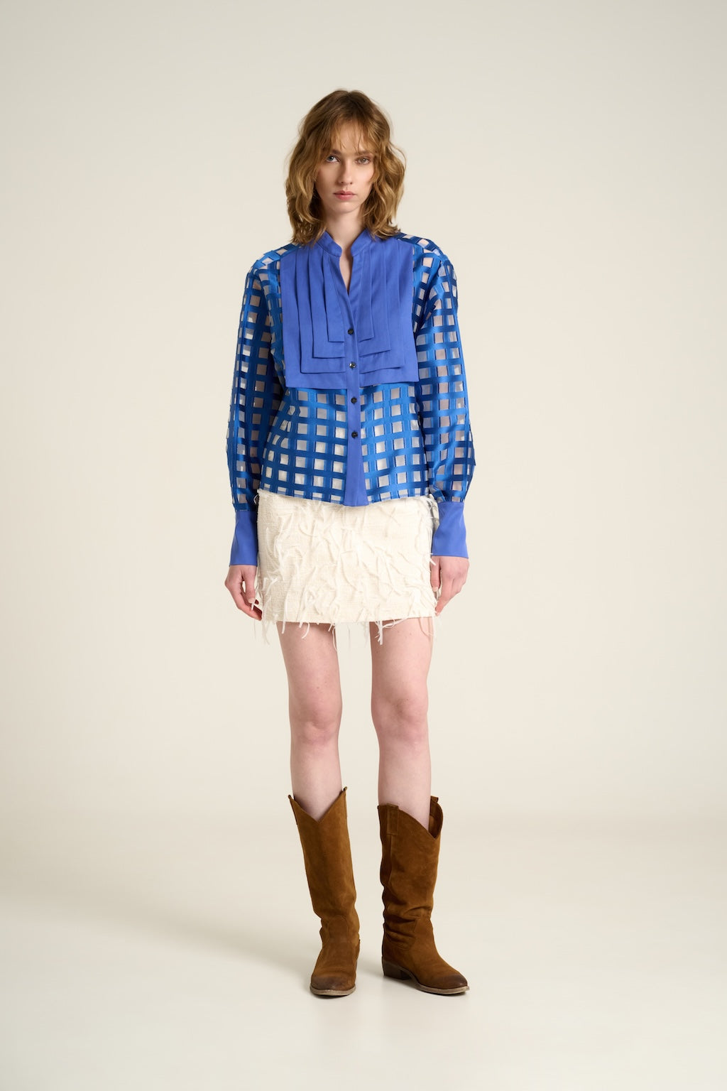Pleats Shirt Blu Royal