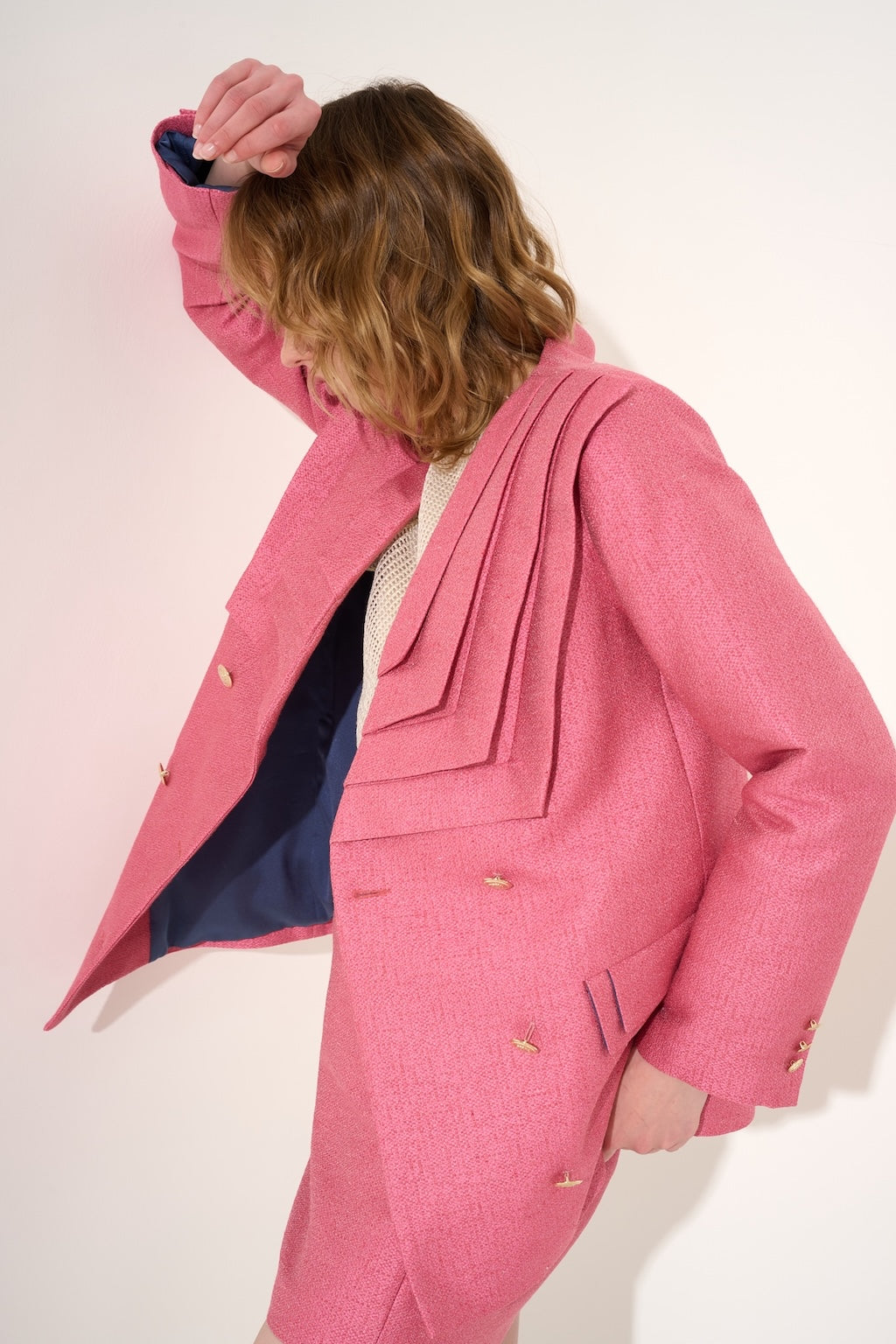Pleats Blazer Rosa