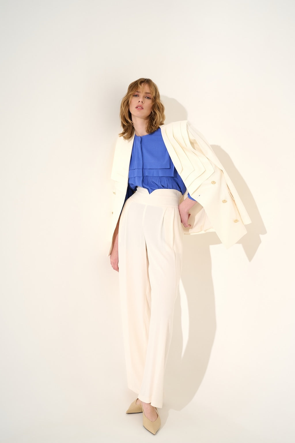 Pleats Blazer Avorio