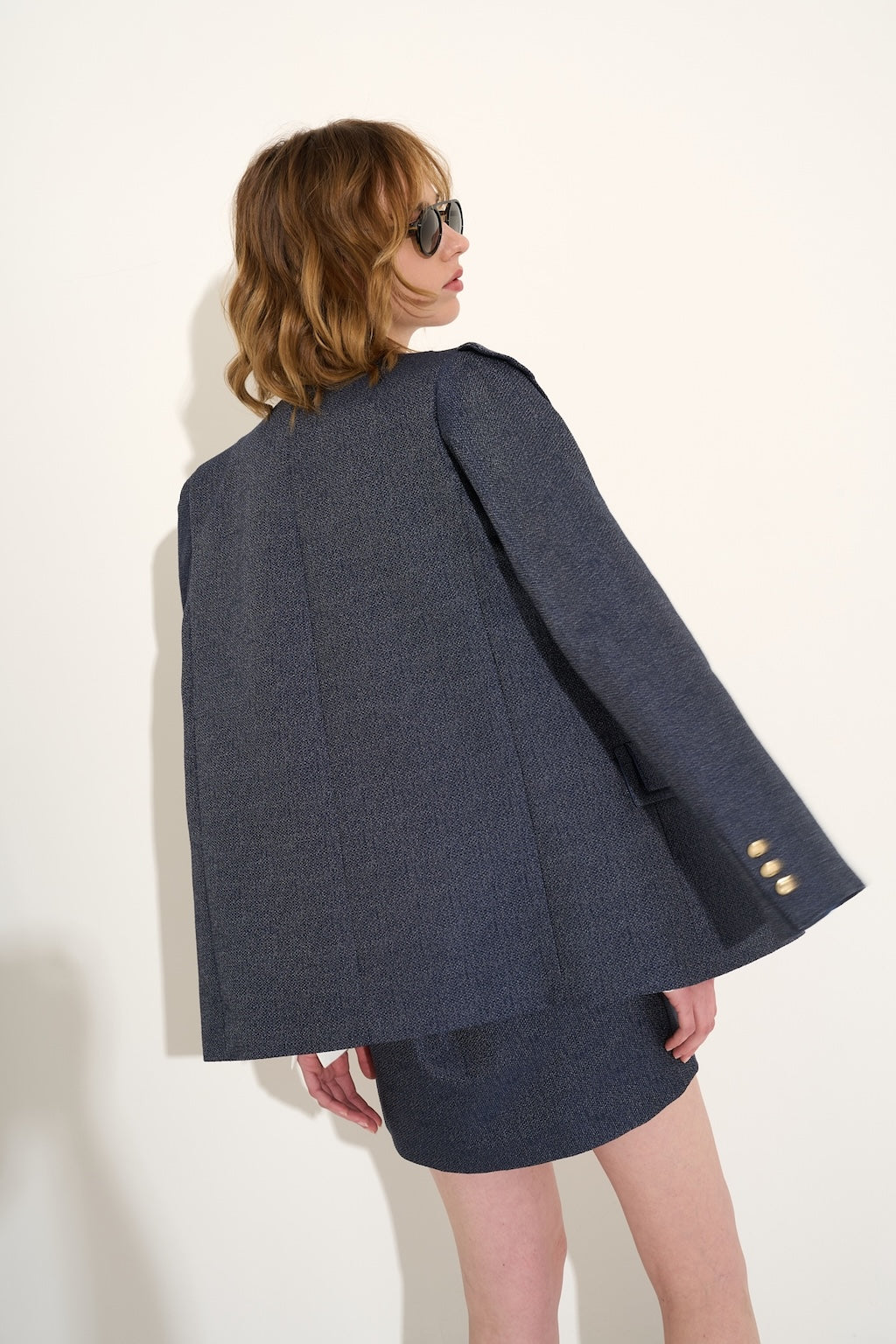 Pleats Blazer Blu