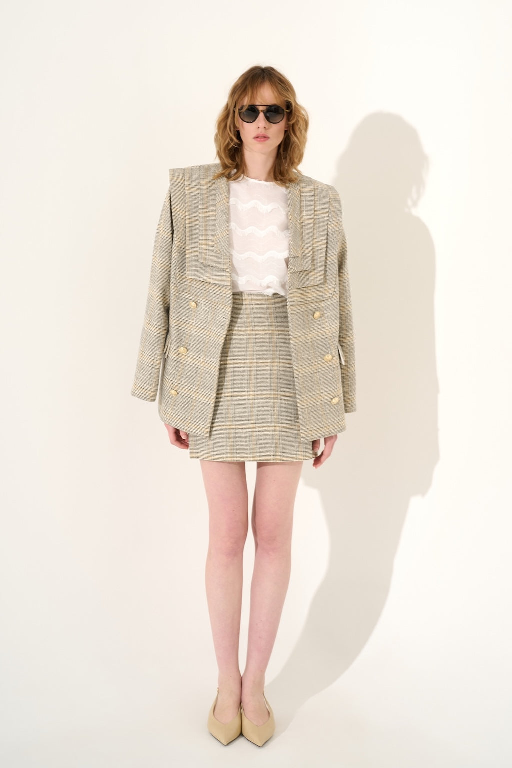 Pleats Blazer Ghiaccio