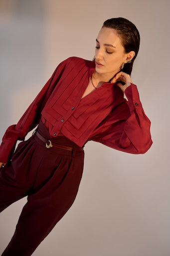 Pleats Shirt Burgundy