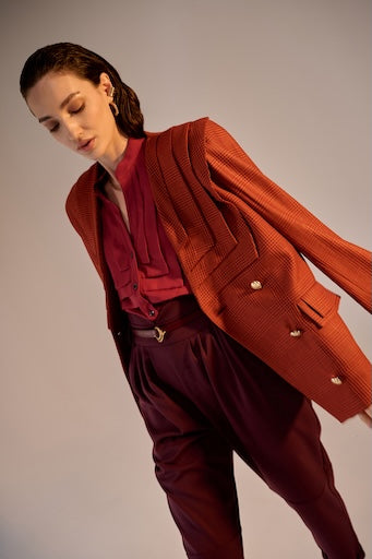 Pleats Shirt Burgundy
