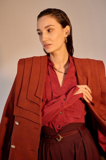 Pleats Shirt Burgundy