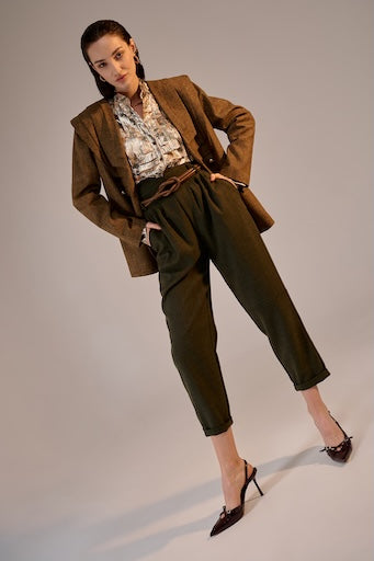 Pleats Shirt Gold Patterned